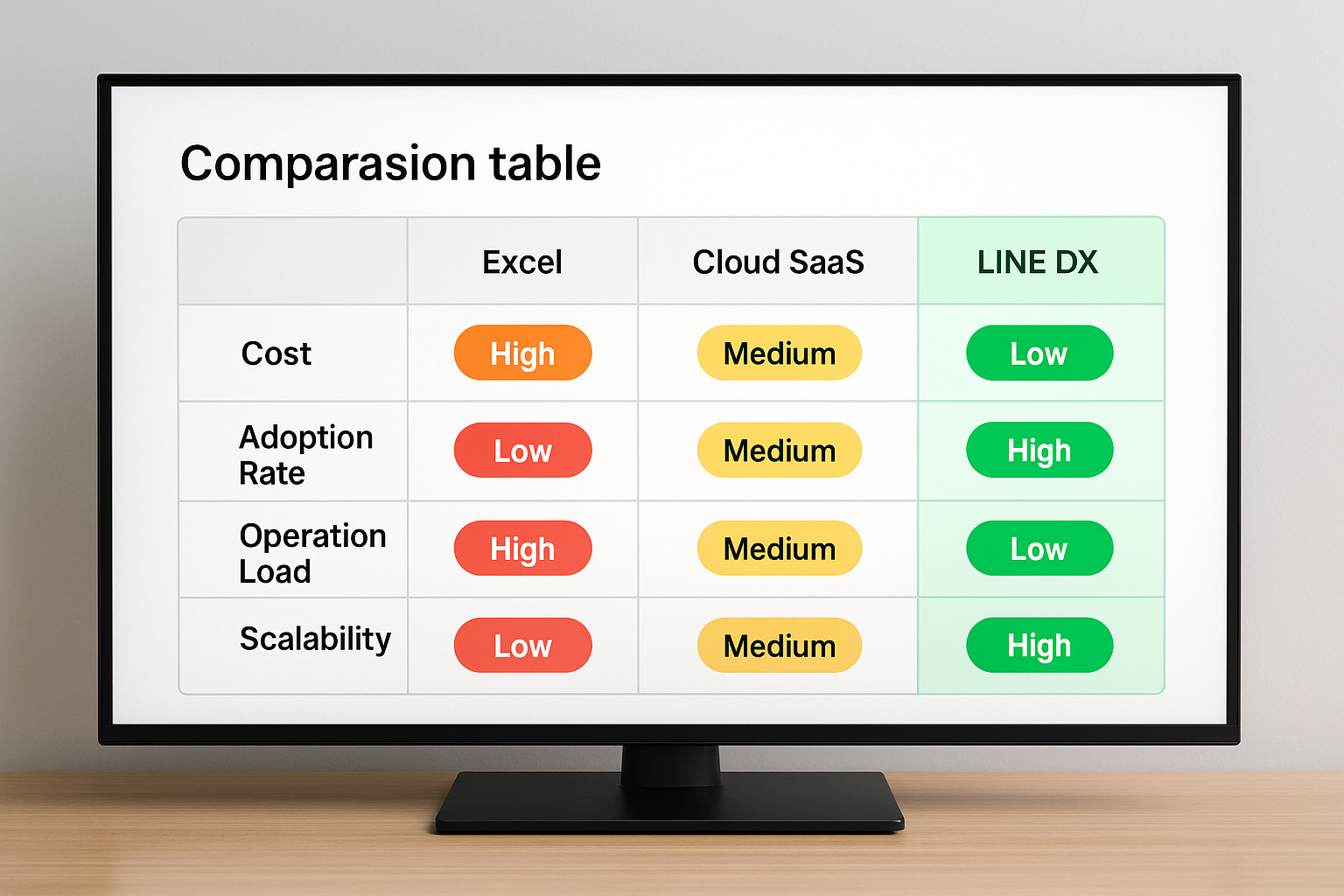 4軸で徹底比較：Excel vs クラウド vs LINE DX